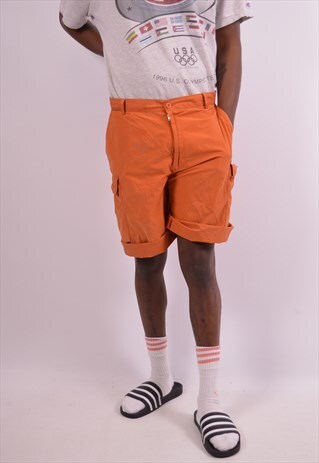 NAPAPIJRI MENS VINTAGE CARGO SHORTS W38 ORANGE 90S