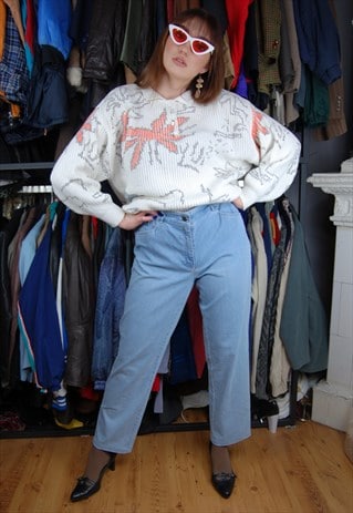 Vintage y2k flares baggy straight denim jeans in light blue