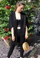 Oversized wool blend heavy knit Cape sleeves cardigan coat