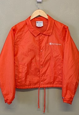 Vintage Champion Cropped Windbreaker Jacket Orange