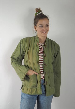 VINTAGE KHAKI PADDED INDIAN JACKET