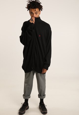 VINTAGE RALPH LAUREN EMBROIDERED ZIPPED SWEATSHIRT