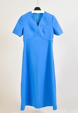 Vintage 70s maxi dress in blue