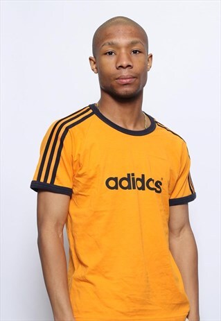 VINTAGE ADIDAS LOGO T-SHIRT ORANGE