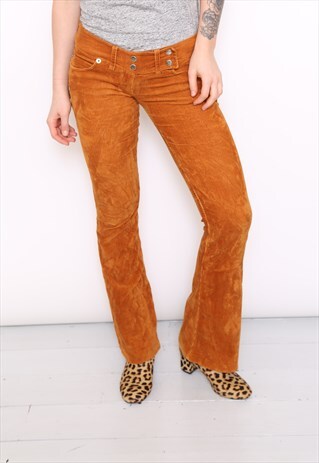 VINTAGE 90S BROWN CORD CORDUROY FLARE TROUSERS