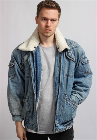 VINTAGE DENIM SHERPA JACKET
