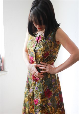 VINTAGE HAWAIIAN PRINT SHIFT DRESS