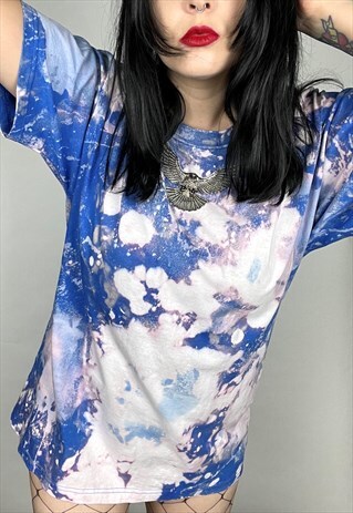 GRUNGE STYLE ACID WASH REWORKED T-SHIRT SIZE LARGE