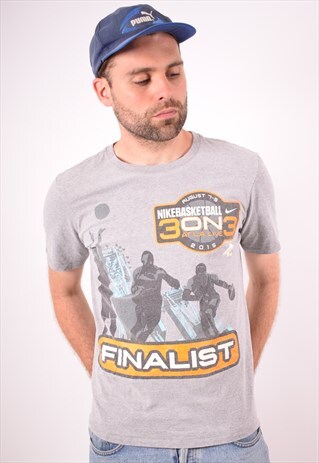 NIKE MENS VINTAGE T-SHIRT TOP MEDIUM GREY 90S