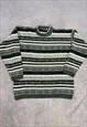 VINTAGE KNITTED JUMPER ABSTRACT PATTERNED KNIT SWEATER