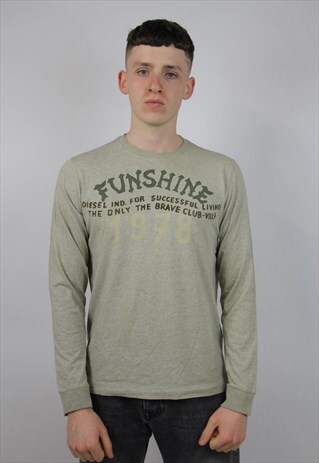 VINTAGE DIESEL PRINTED BEIGE T-SHIRT