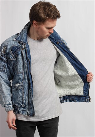 VINTAGE DENIM SHERPA JACKET
