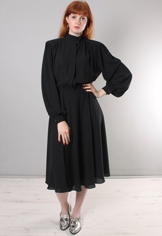 VINTAGE 80S PARIGI TAILORED CHIFFON DRESS