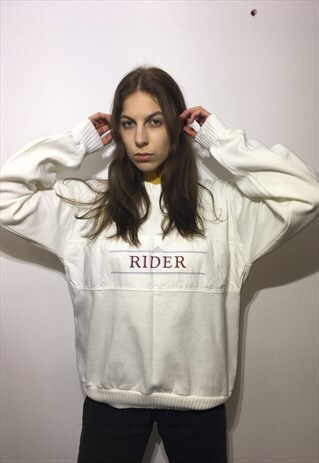 VINTAGE 90' OLDSCHOOL UNISEX WHITE SWEATSHIRT