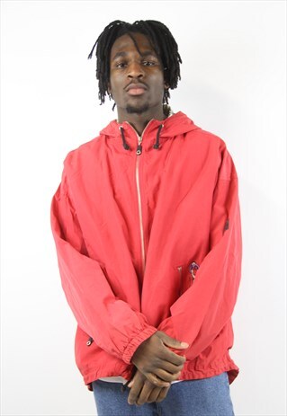 VINTAGE 90S PRINTED RED ZIP-UP JACKET