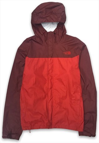 The North Face red/burgundy hooded lightweight windbreaker