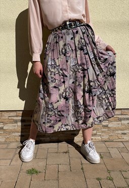 Vintage 80s Viscose Pastel Skirt   