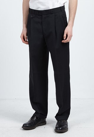VINTAGE BLACK DANIEL HECHTER TROUSERS BOTTOMS