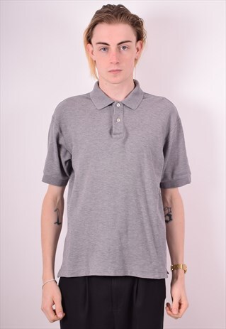 FILA MENS VINTAGE POLO SHIRT SMALL GREY 90S