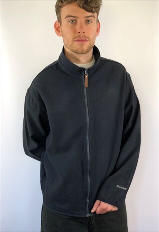 WOOLRICH BLACK FULL ZIP WINTER AUTUMN FLEECE