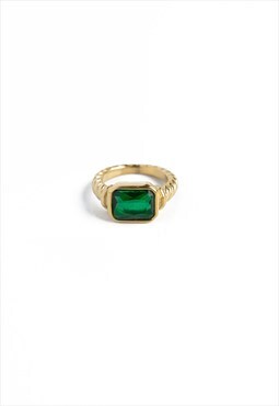 Green and Gold Moonlight Ring