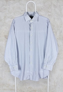 Polo Ralph Lauren Blue Check Shirt Regent Men's 17 Large
