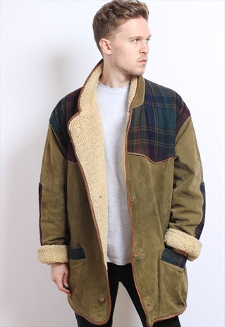 VINTAGE AZTEC FLEECE LINED JACKET