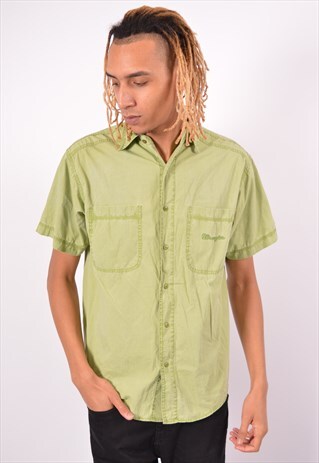VINTAGE WRANGLER SHIRT SHORT SLEEVE GREEN