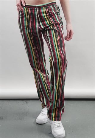 VINTAGE 90'S KENZO MULTICOLOUR STRIPE JEANS