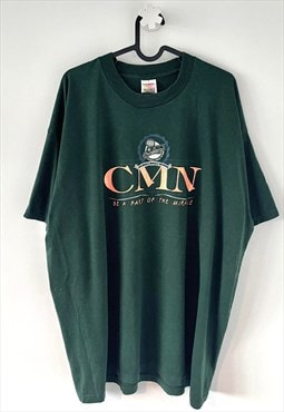 Vintage fruit of the loom CNM green tourist T-shirt XXL