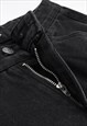 TIE-DYE DENIM SHORTS PREMIUM GRADIENT SKATER PANTS IN BLACK