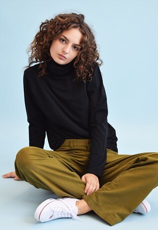 90'S RETRO MINIMALIST GRUNGE TURTLENECK TOP