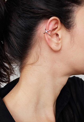 X CROSS STERLING SILVER EAR CUFF