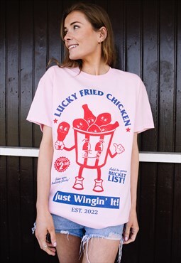 Lucky Fried Chicken Women's Graphic T-Shirt 