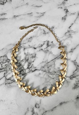 80's Vintage Gold Metal Ladies Adjustable Necklace