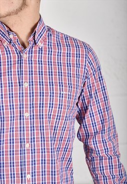 Vintage GANT Shirt in Blue Check Long Sleeve Small