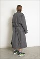 VINTAGE 90S WARM MAC TRENCH COAT GREY