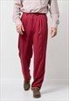 VINTAGE PLEATED FORMAL PANTS IN BURGUNDY RED TROUSERS