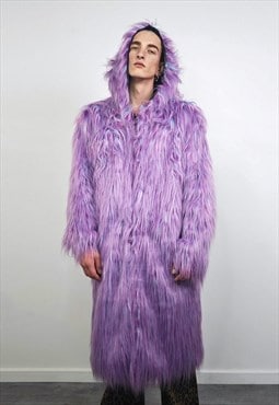 Shaggy purple haze coat hooded lilac jacket Eras tour 