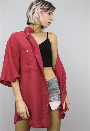 VINTAGE 80S/90S OVERSIZED SILK SHIRT