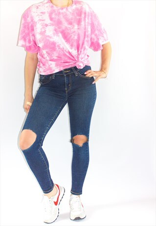 RETRO STRETCHY SKINNY FIT WINDOW JEANS