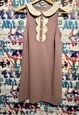 60s style 80s round collar lined mini dress 