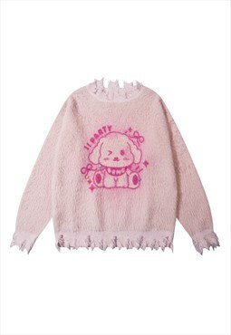 Poodle sweater dog print fluffy knitwear jumper puppy top
