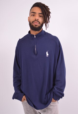 RALPH LAUREN MENS VINTAGE SWEATSHIRT JUMPER XXL BLUE 90S