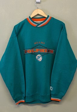 Vintage Starter NFL Miami Dolphins Sweatshirt Blue Orange