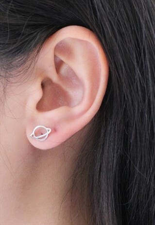 STERLING SILVER PLANET EARRINGS STUDS