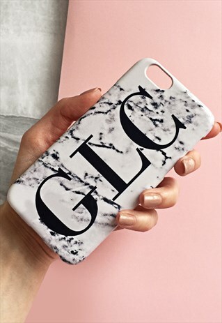 MONOGRAM MARBLE PRINT PHONE CASE - LARGE INITIALS