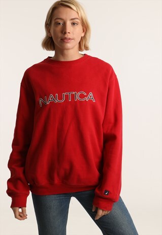 VINTAGE NAUTICA EMBROIDERED SPELLOUT SWEATSHIRT