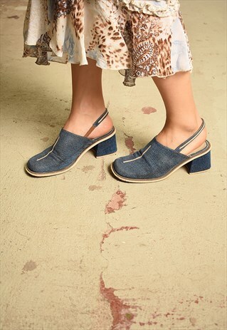 Y2K RETRO STYLE DENIM PARTY PUMPS