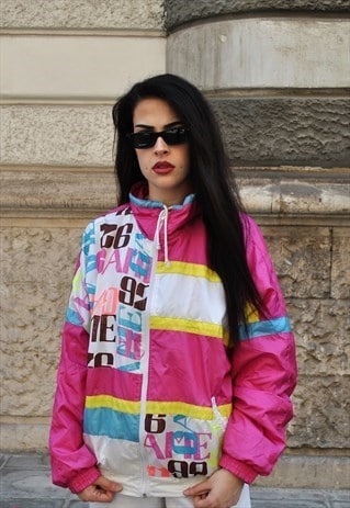 VINTAGE RARE 90'S SHELL JACKET MULTICOLOR COD.6-44